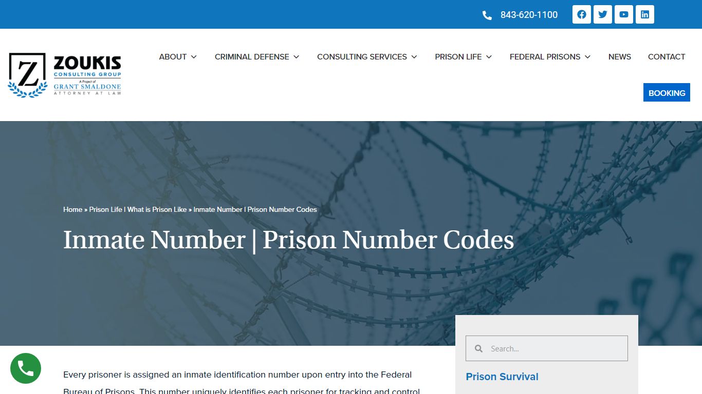 Inmate Number - Prison Number Codes - Zoukis Consulting Group