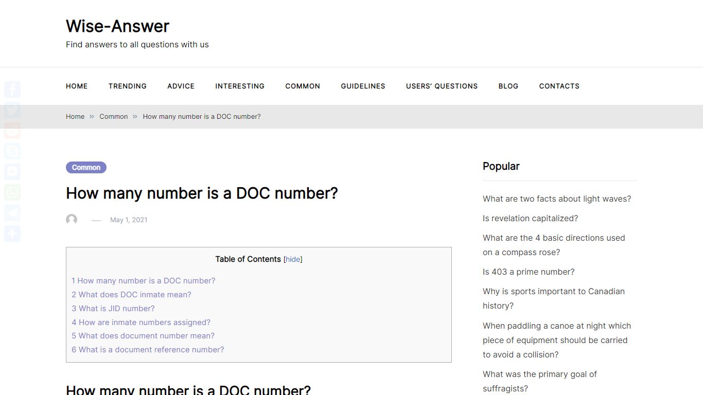 How many number is a DOC number? – Wise-Answer